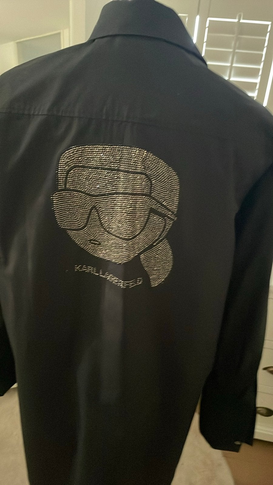 Karl Lagerfeld Zwarte Blouse met Logo Maat L, Ophalen of Verzenden, Nieuw, Maat 42/44 (L), Zwart