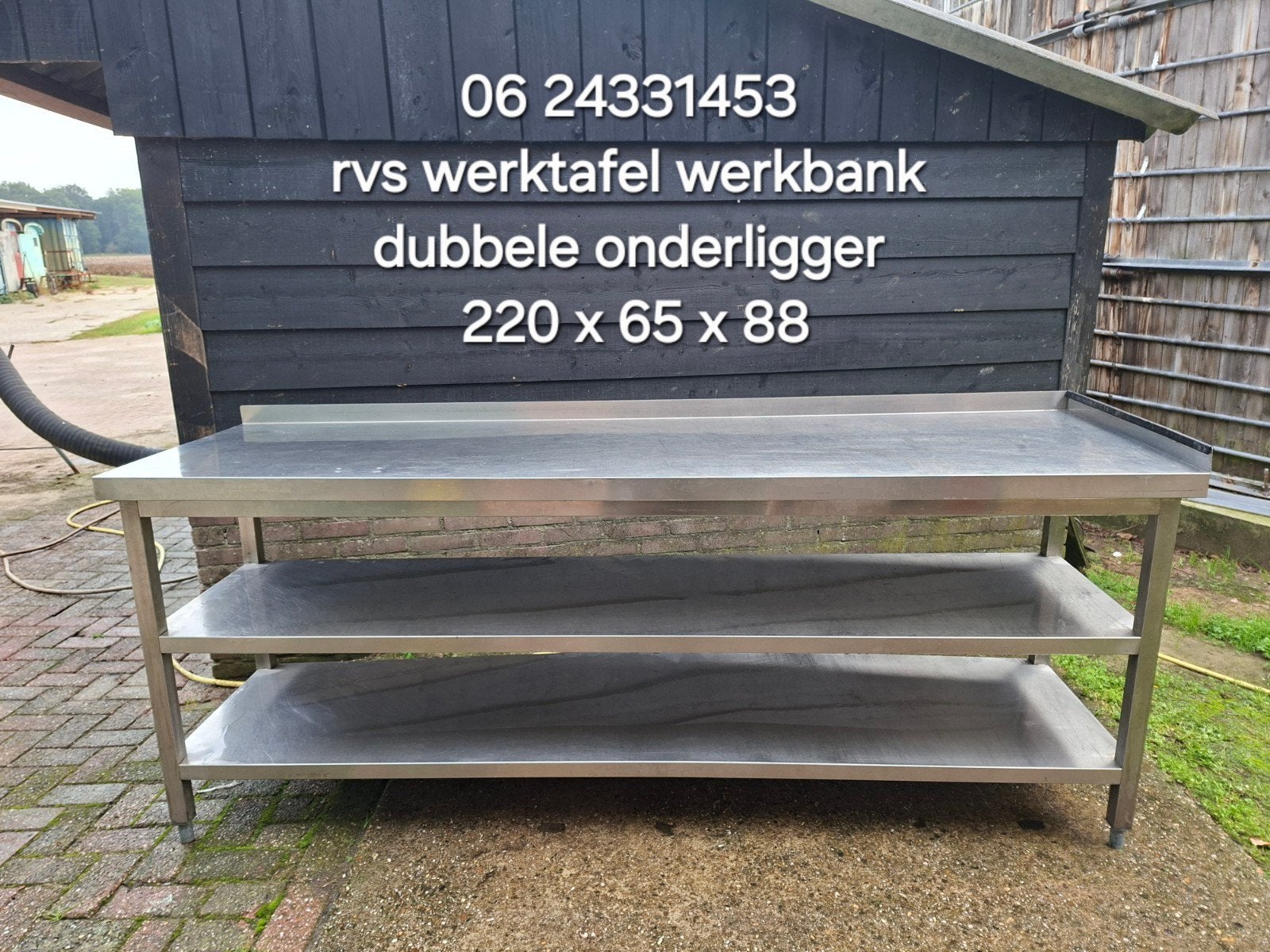 vol rvs gelaste werktafel werkbank, Doe-het-zelf en Verbouw, Ophalen, Gebruikt, 170 cm of meer