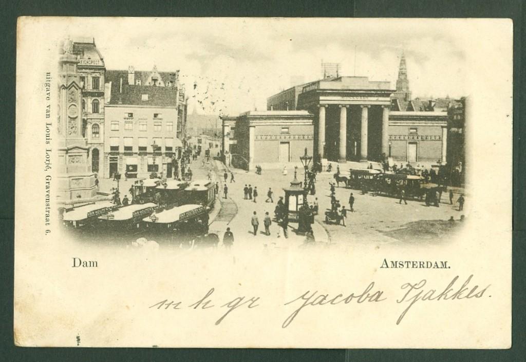 AK Amsterdam Dam Uitg: Lorje 1901, Ophalen of Verzenden, Voor 1920, Gelopen, Noord-Holland
