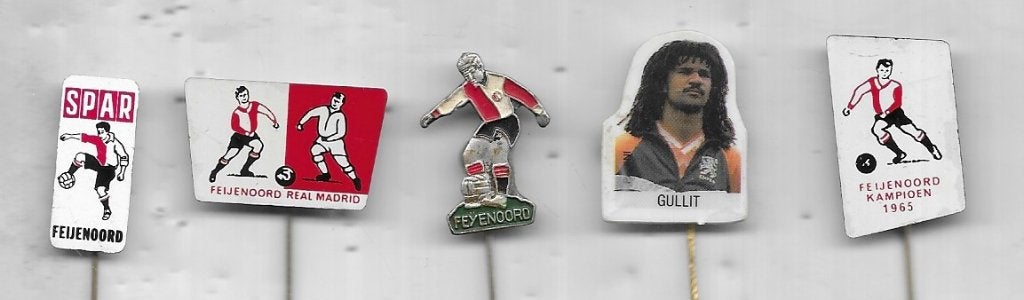 FEYENOORD VOETBAL ROTTERDAM SPORT 5 SPELDEN, Ophalen of Verzenden, Gebruikt, Sport, Speldje of Pin