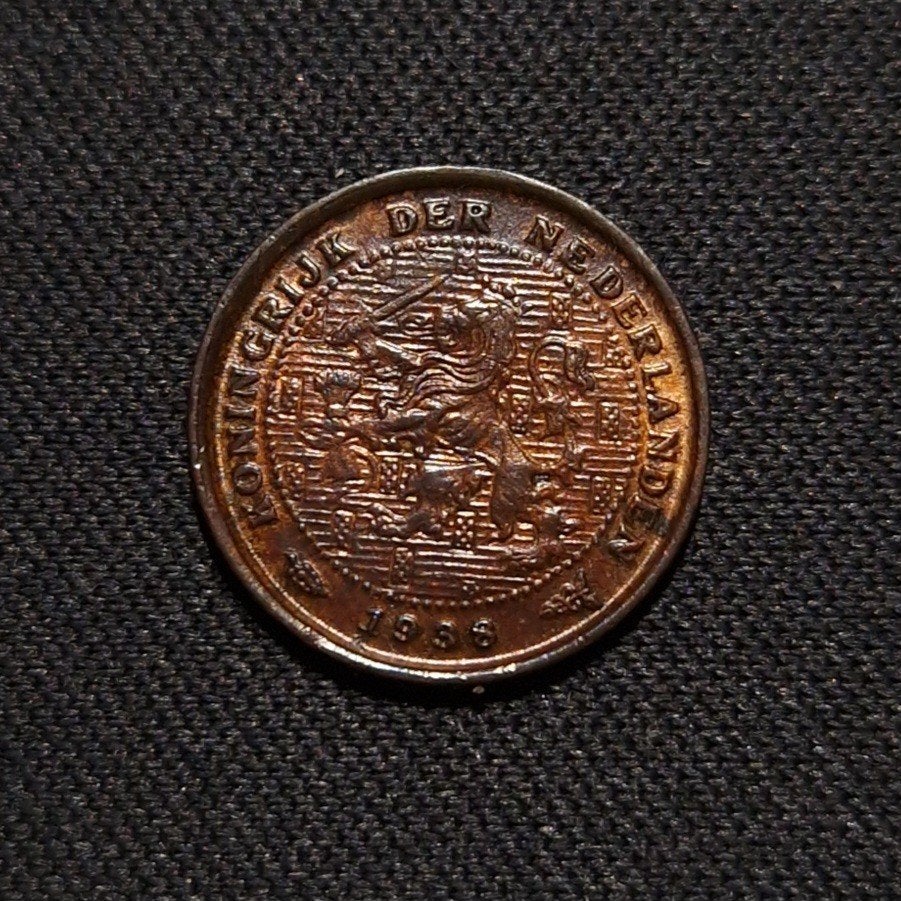 1/2 cent 1938, Verzenden, Koningin Wilhelmina, Overige waardes, Losse munt