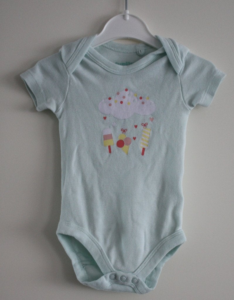 licht groen romper met print maat 62-68, Ophalen of Verzenden, Gebruikt, Jongetje of Meisje, Nacht- of Onderkleding