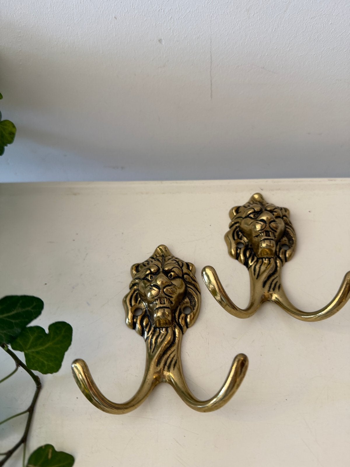 Set van twee messing haken, Antiek en Kunst, Ophalen of Verzenden