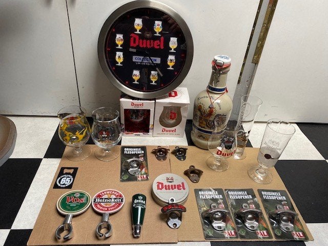 Bier glazen Duvel en overige, Ophalen, Zo goed als nieuw, Glas of Glazen, Duvel