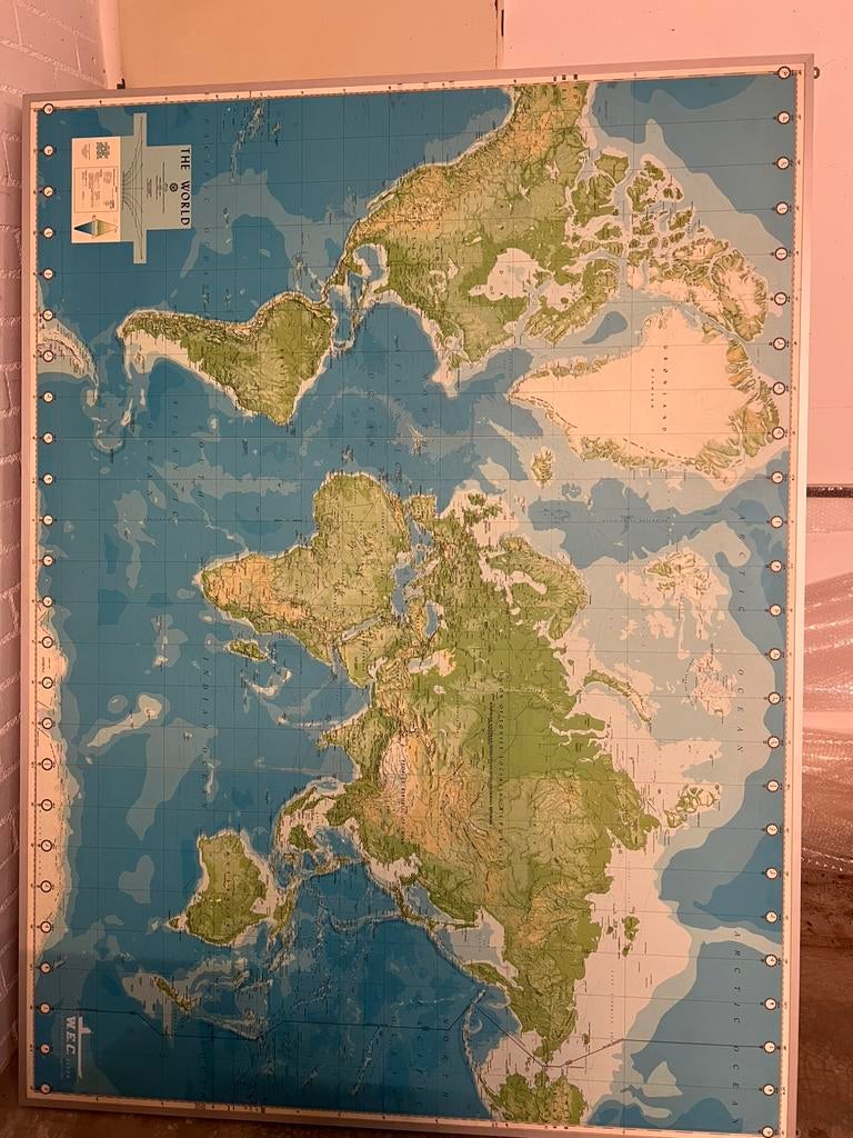 Wereld kaart GRATIS !, Antiek en Kunst, Antiek | Schoolplaten, Ophalen, Aardrijkskunde