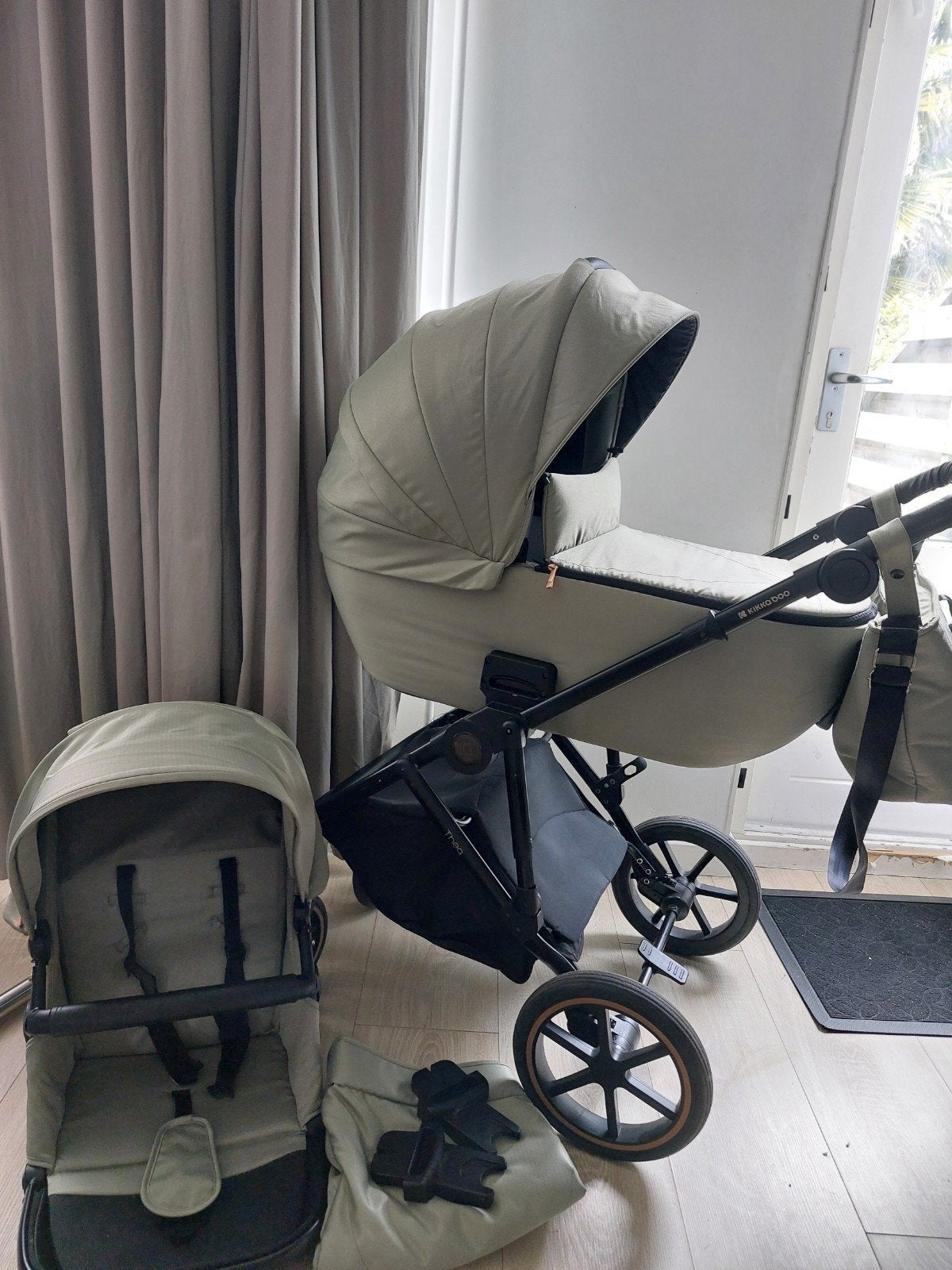 Kikkaboo 3-in-1 Kinderwagen Mintgroen - Zo goed als nieuw, Met autostoeltje, Zo goed als nieuw, Combiwagen, Ophalen