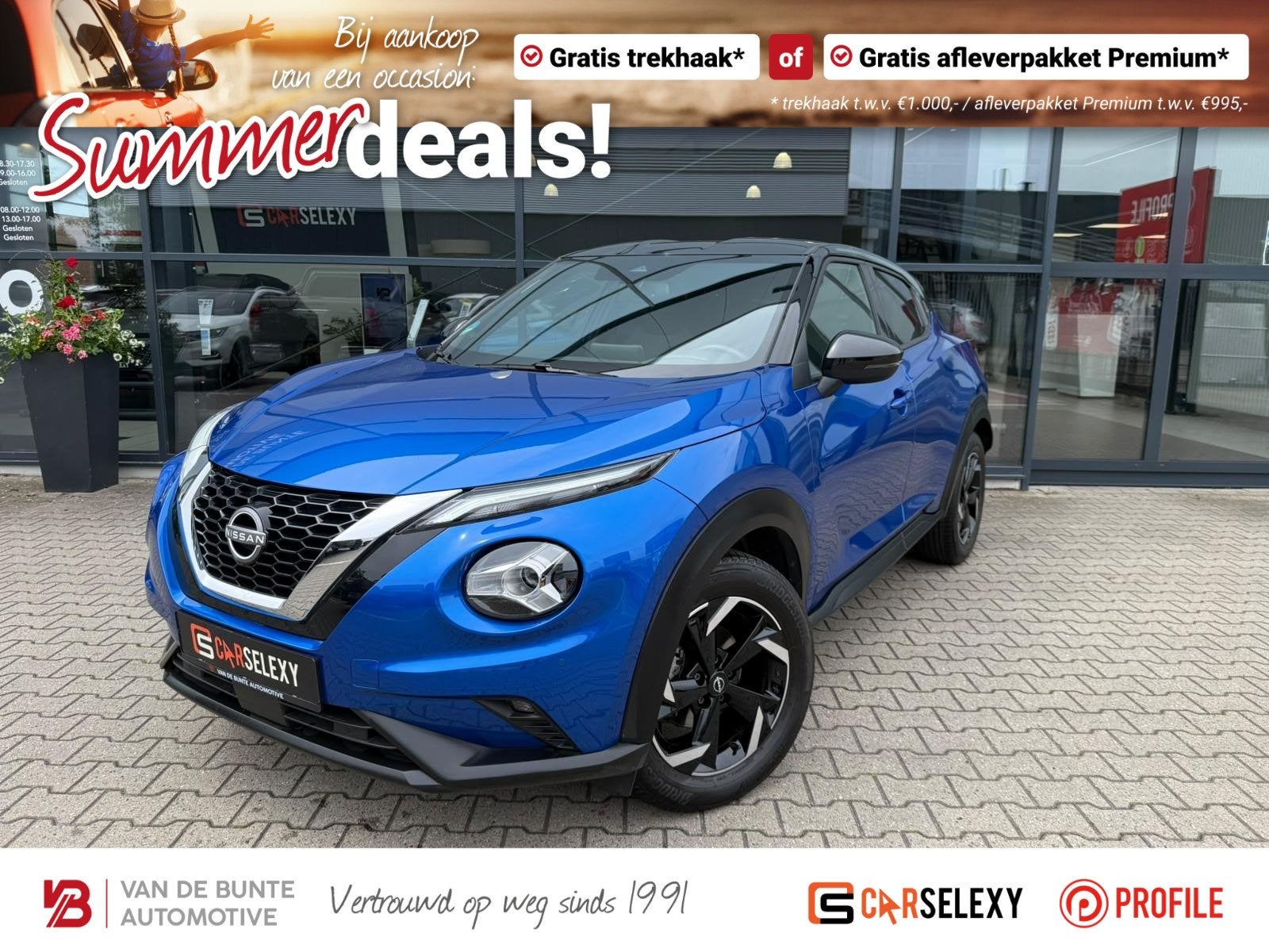 Nissan Juke 1.0 DIG-T N-Connecta *Trekhaak & Stoelverwarming, 12 maanden, Stof, Euro 6, Blauw