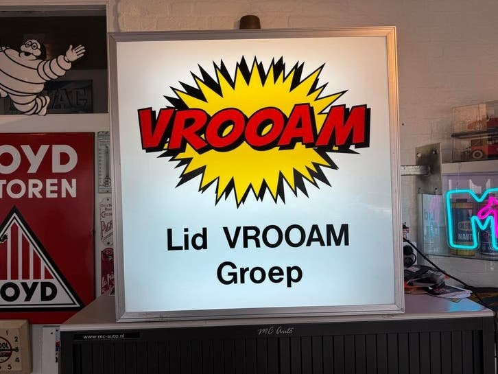 VROOAM grote reclame Lichtbak, Ophalen, Gebruikt, ., Lichtbak of (neon) lamp