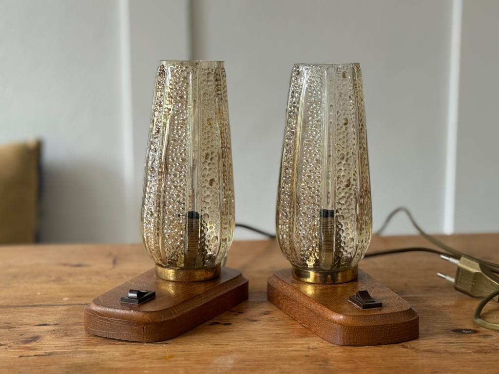 Vintage Paul Neuhaus lampjes - bubbelglas - jaren 60/sixties, Ophalen of Verzenden