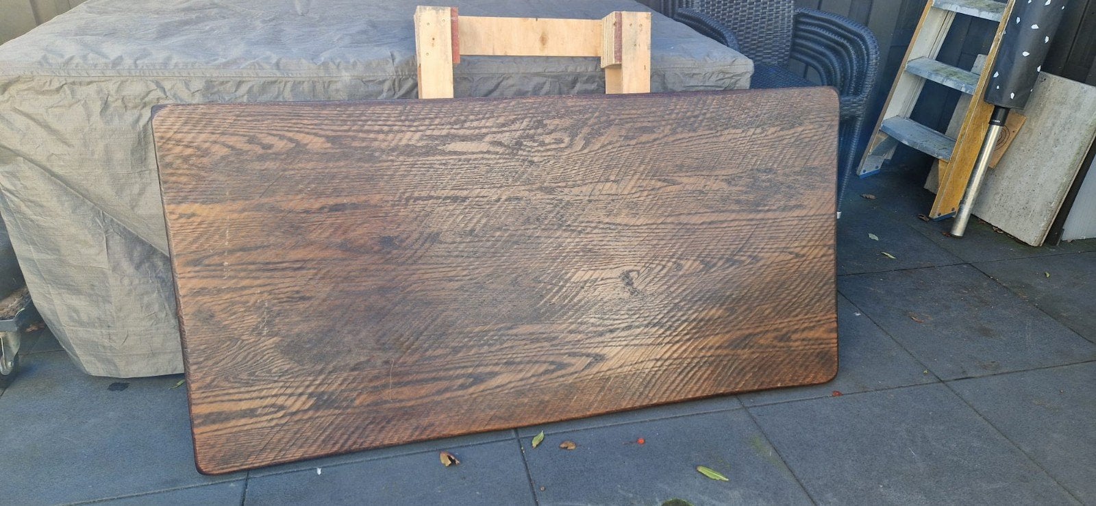 eiken tafelblad 80cm x 160cm en 4.5cm dik mancave café, Ophalen, Rechthoekig, 150 tot 200 cm, 50 tot 100 cm