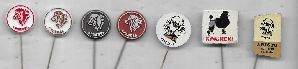 7 POEDEL HONDEN DIEREN SPELDEN VERSCHILLENDE, Ophalen of Verzenden, Gebruikt, Dier of Natuur, Speldje of Pin