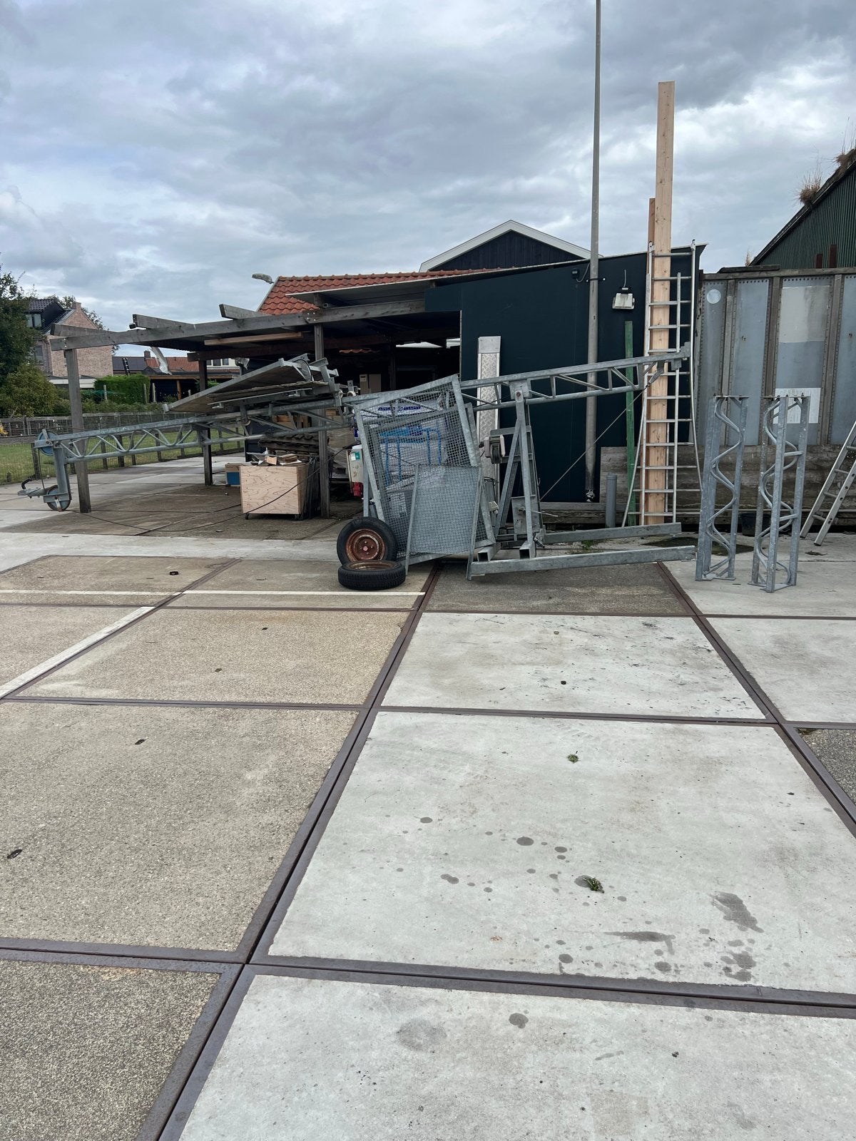 Bouwlift 6 meter met 2 verlengstukken van 1 meter, Ophalen