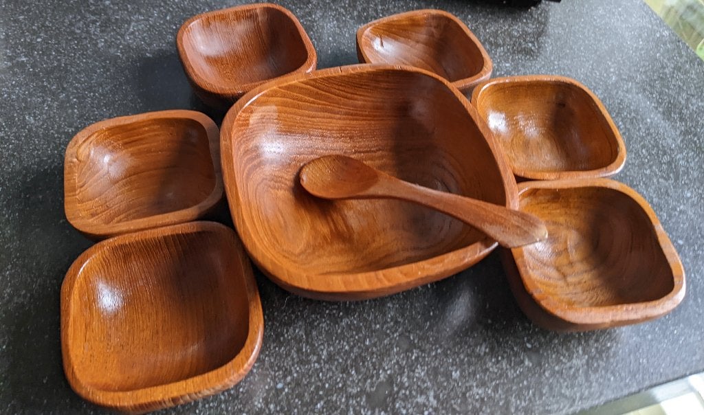 Vintage houten pindastel 70-er jaren, Antiek en Kunst, Ophalen of Verzenden