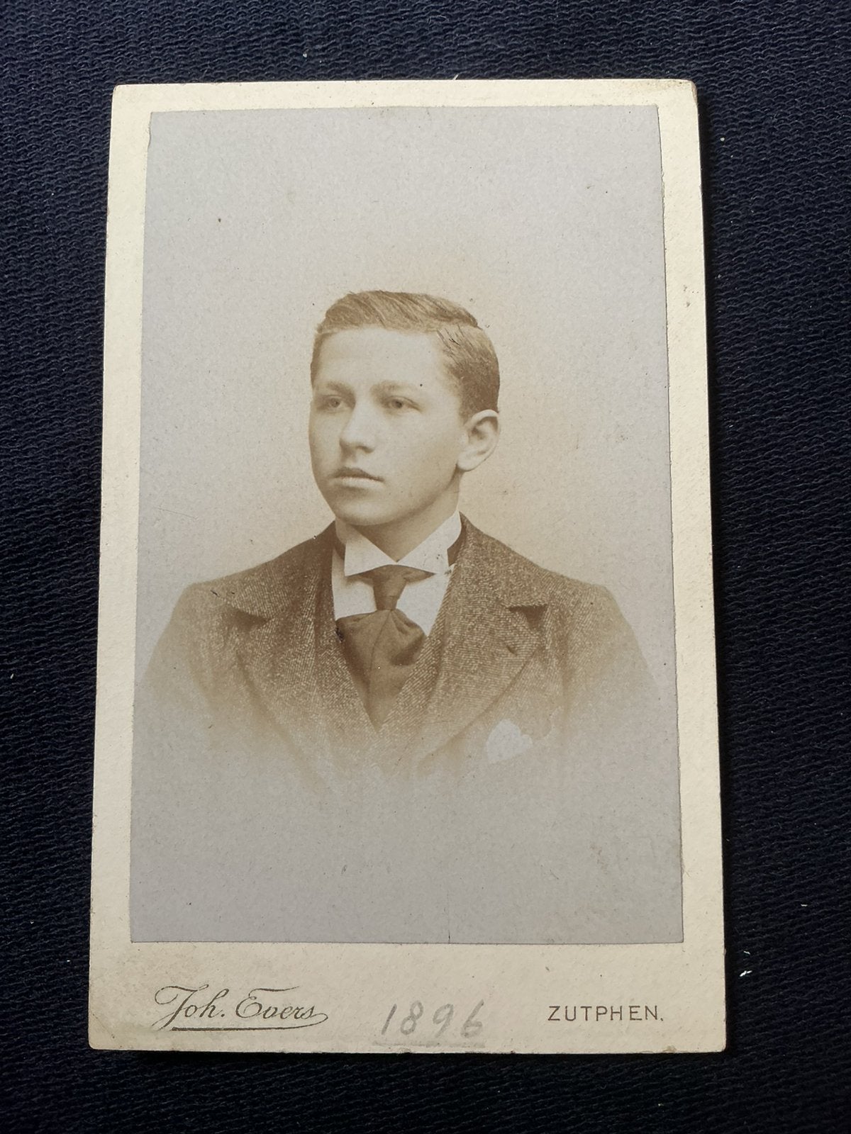 CDV, Jongeman, JOHAN EVERS, ZUTPHEN, Carte de Visite, Verzamelen, Ophalen of Verzenden, Voor 1940, Gebruikt, Foto
