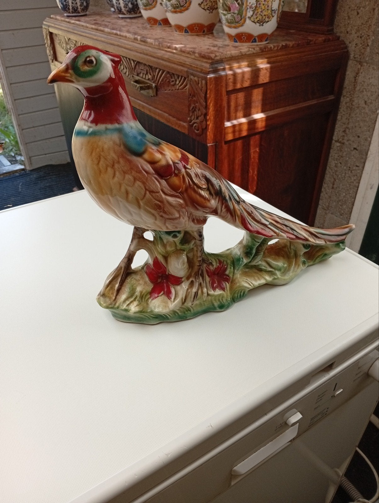 Decoratieve fazant van keramiek - Vintage beeld, Ophalen of Verzenden
