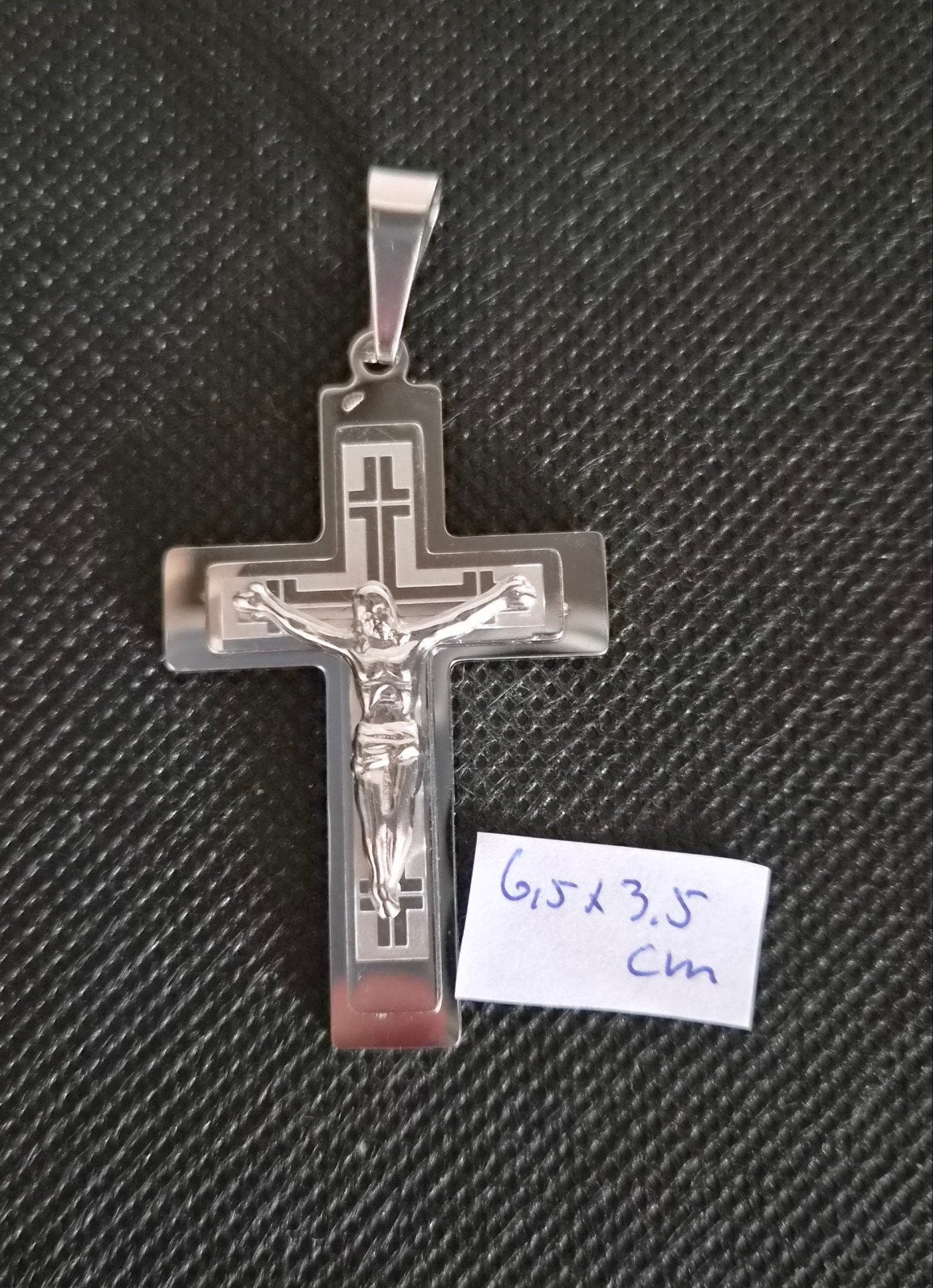 Kruis kettinghanger - 6,5 x 3,5 cm, Ophalen of Verzenden, Nieuw, Zilver, Met hanger