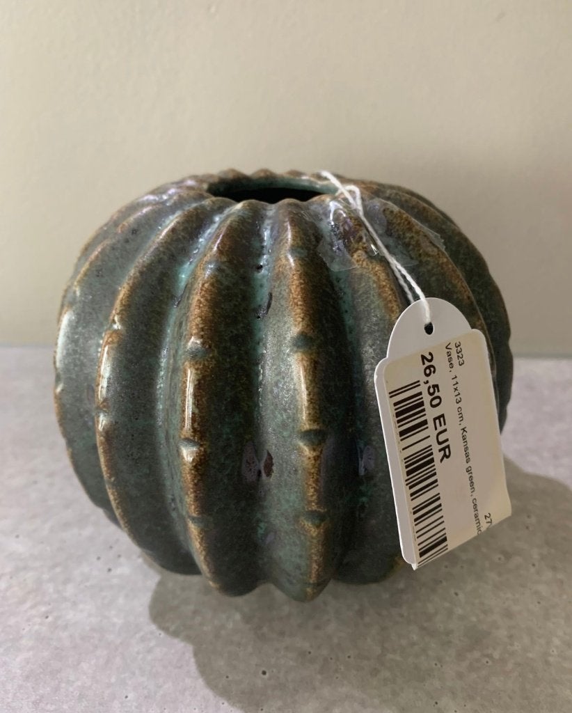 H. Skjalm P vase kansas green nieuw twv € 26,50, Overige kleuren, H. Skjalm, Nieuw, Ophalen of Verzenden