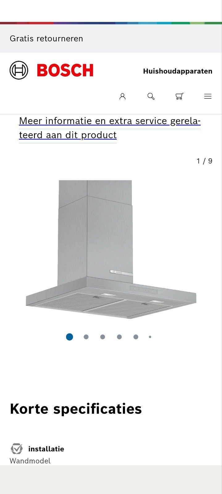 Bosch DWB67CM50 Wandmodel Afzuigkap - Nieuw in Doos, Ophalen, Wandschouwkap, Nieuw, 600 tot 800 m³ per uur