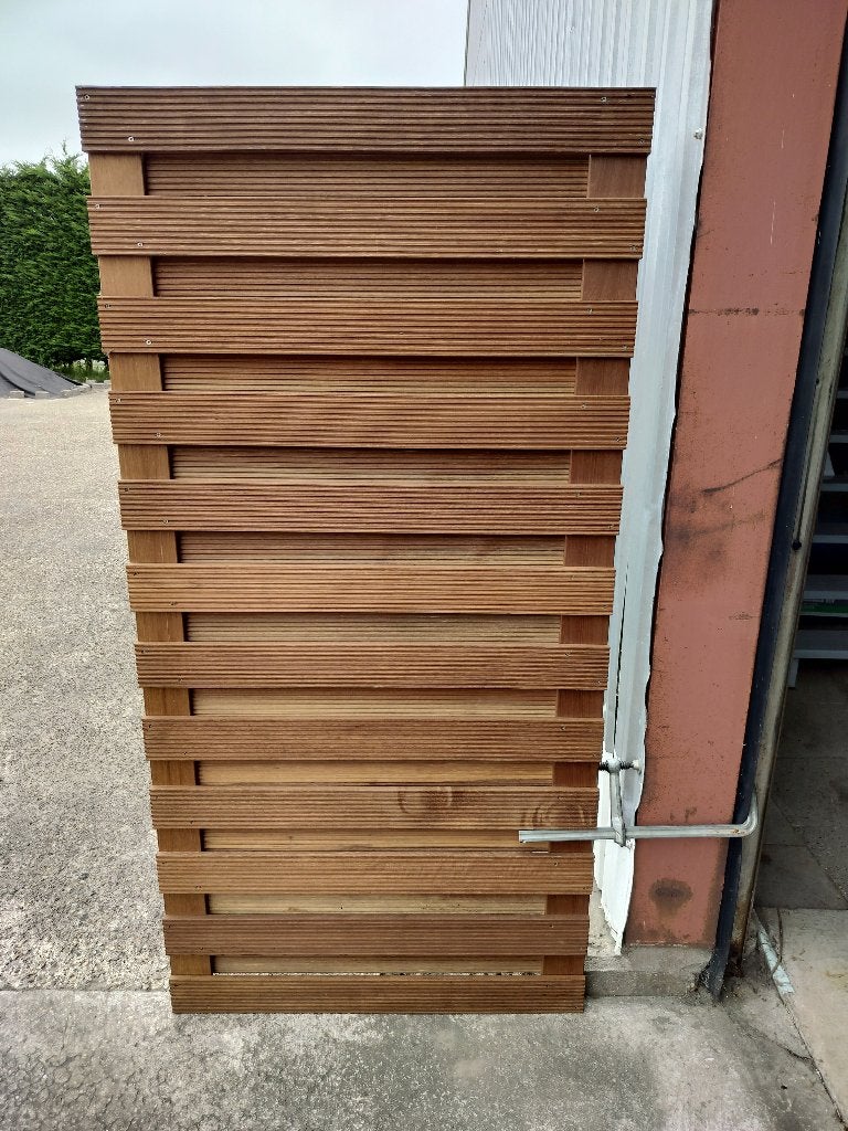 Tuinscherm hardhout, Tuin en Terras, Schuttingen, Ophalen, 1 tot 2 meter, Minder dan 3 meter, Nieuw