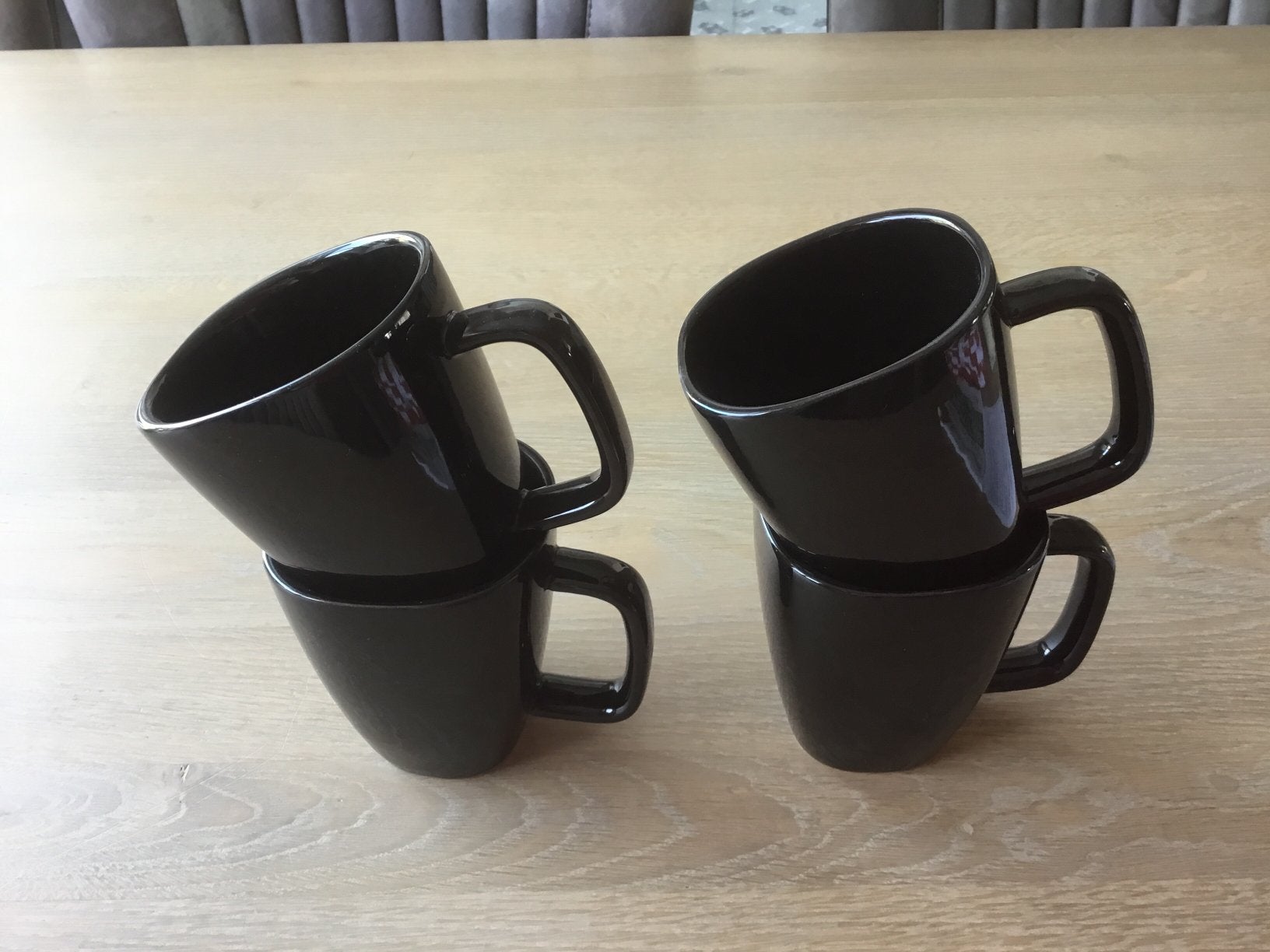 Koffie mok thee beker 4 stuks zwart, Ophalen, Gebruikt, Overige stijlen, Kop(pen) en/of Schotel(s)