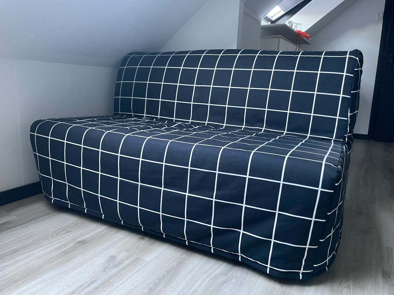 Ikea slaapbank, Ophalen, Zwart, Tweepersoons, 140 cm