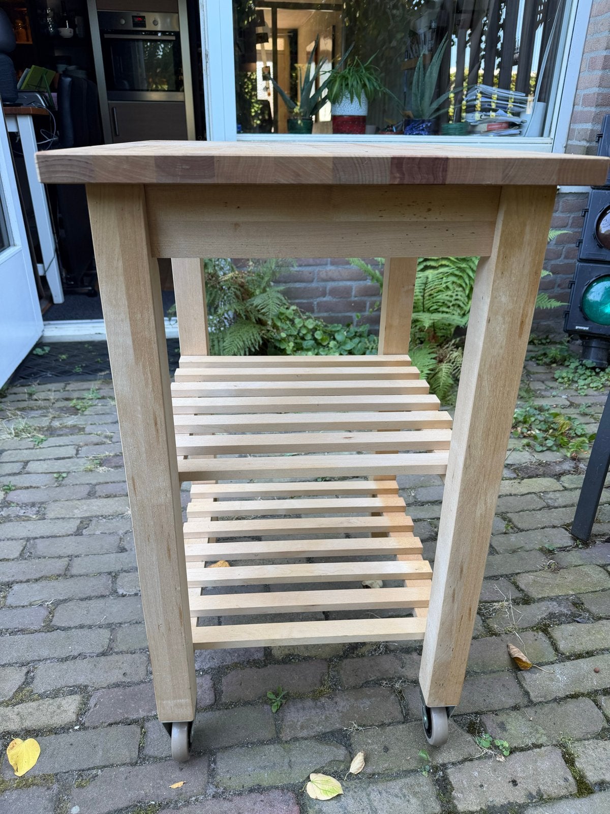 IKEA Bekväm Keukentrolley - Hout - 85x58x50 cm, Huis en Inrichting, Gebruikt, Hout, IKEA, Keukentrolley