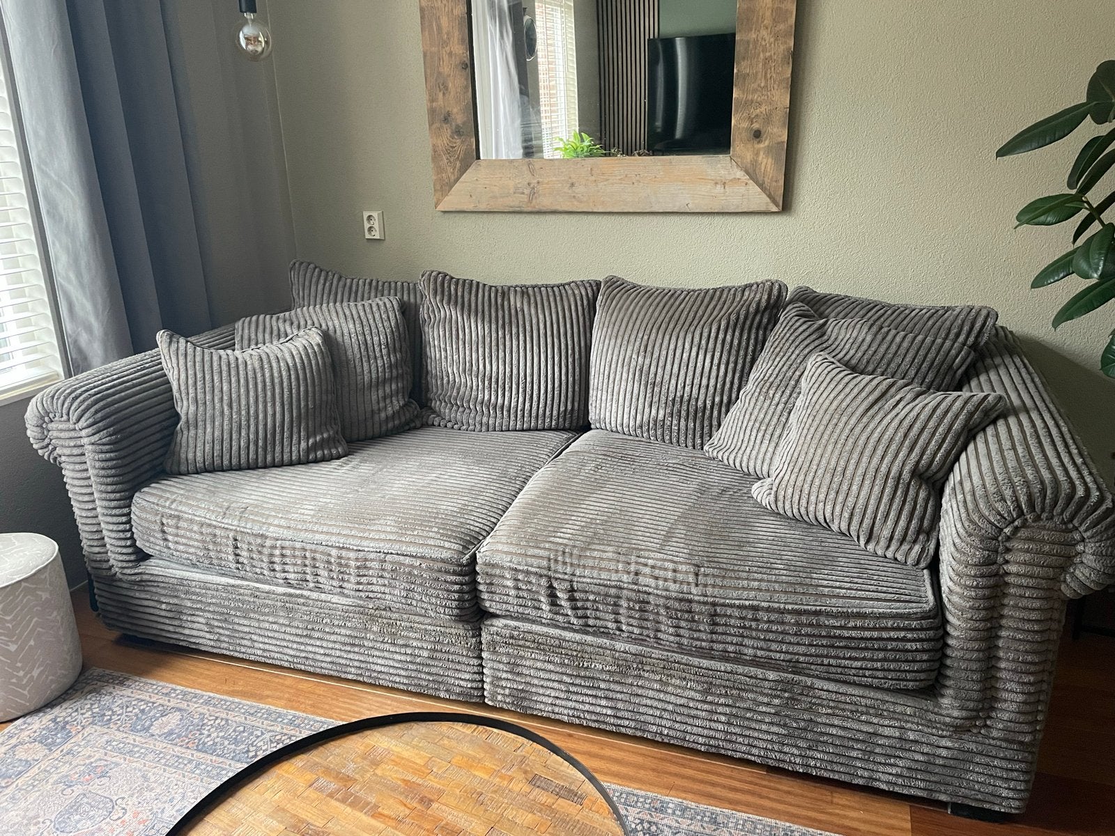 Rofrahome Sacramento James antraciet bank, Ophalen, 250 tot 300 cm, Gebruikt, 100 tot 125 cm