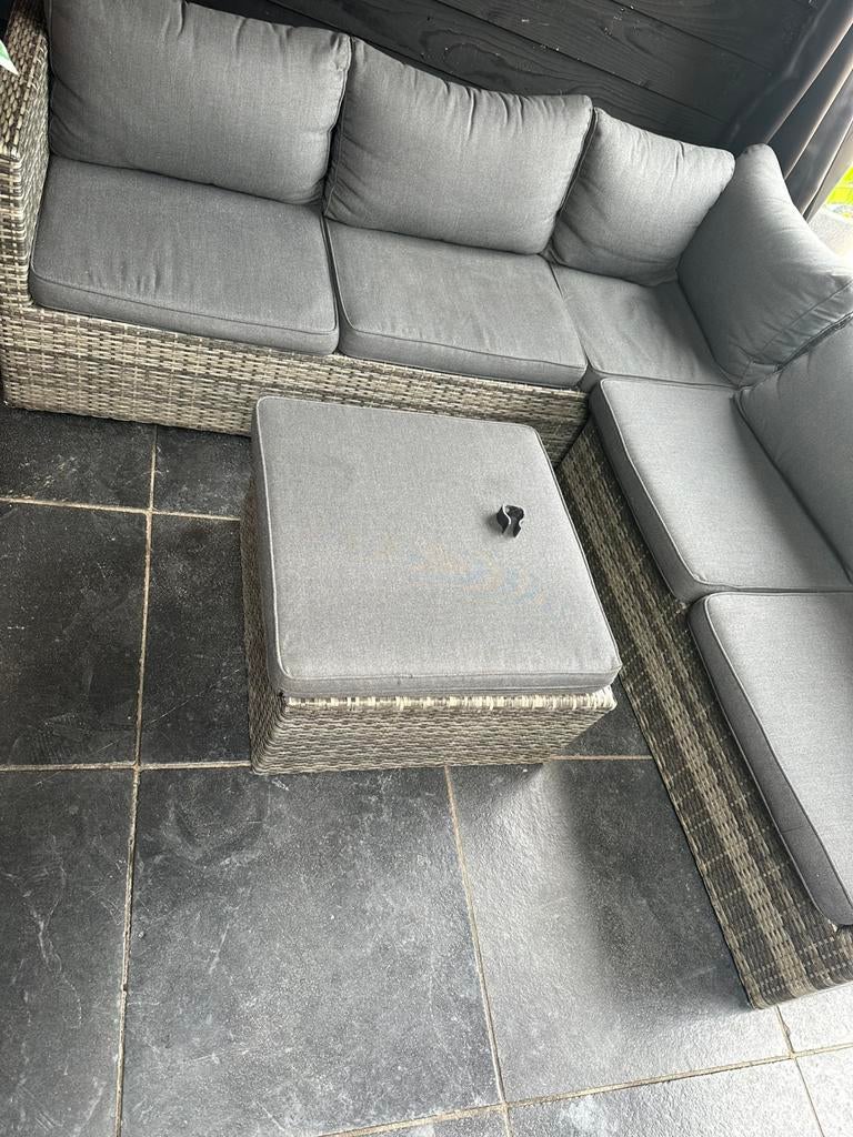 Loungeset hoek, Tuin en Terras, Tuinsets en Loungesets, Gebruikt, Hocker, Ophalen of Verzenden, Loungeset