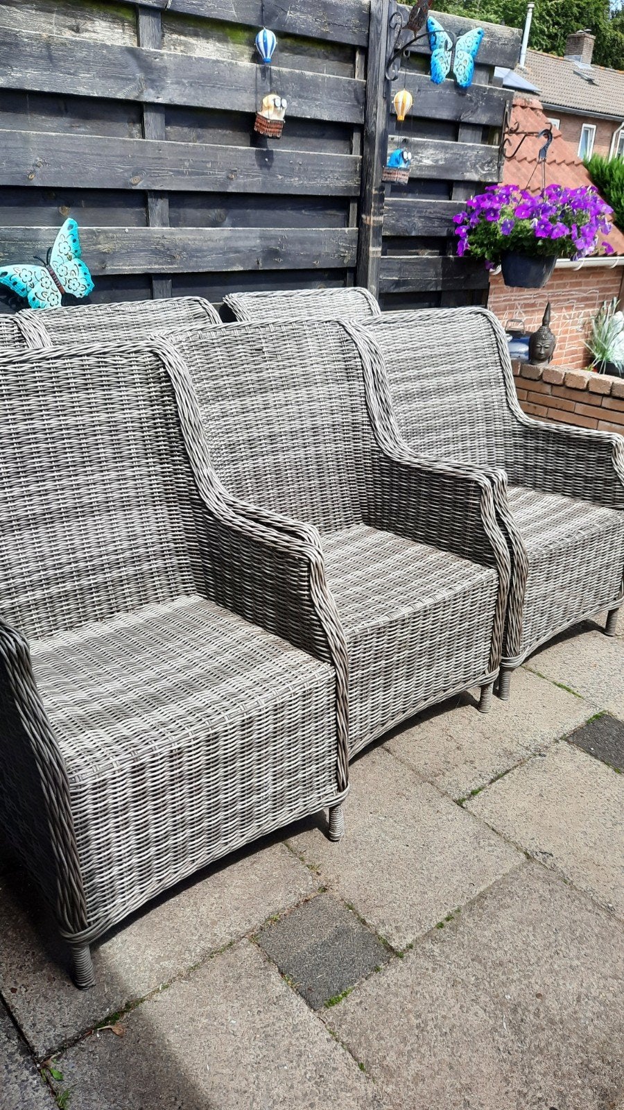 6 nette stoelen, Ophalen, Gebruikt, Kunststof