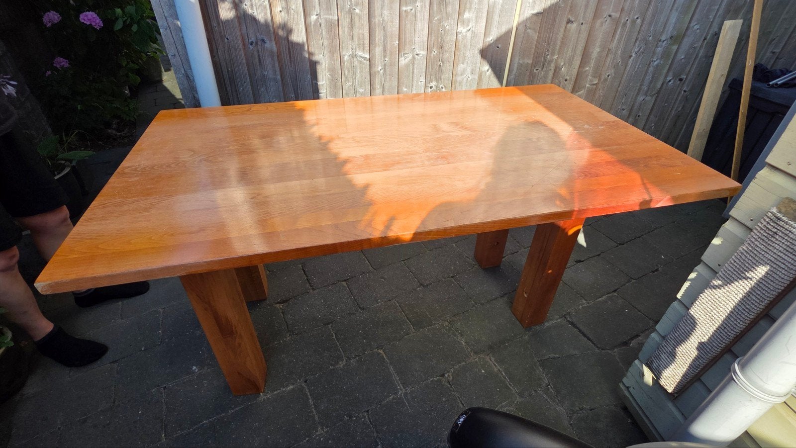 Massief kersenhouten tafel/bureau - 160x90x75 cm, Huis en Inrichting, Ophalen, Gebruikt, 50 tot 100 cm, Vijf personen of meer