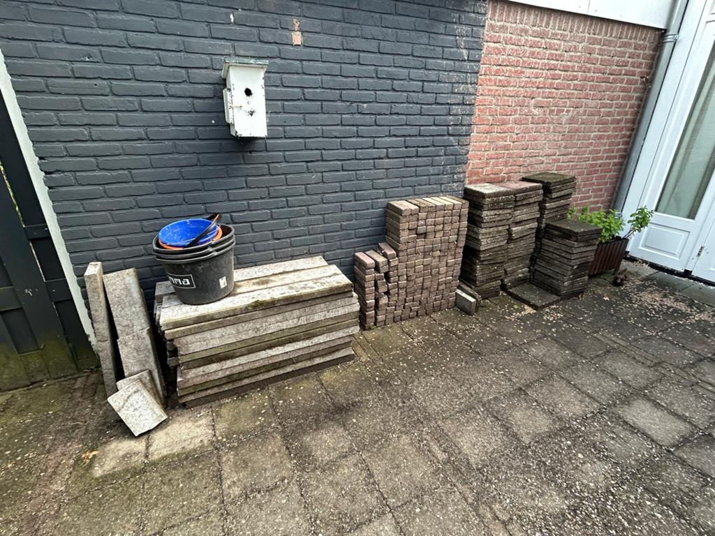 Gebruikte terrastegels, klinkers en border, Tuin en Terras, Ophalen, Gebruikt, 10 m² of meer, Beton
