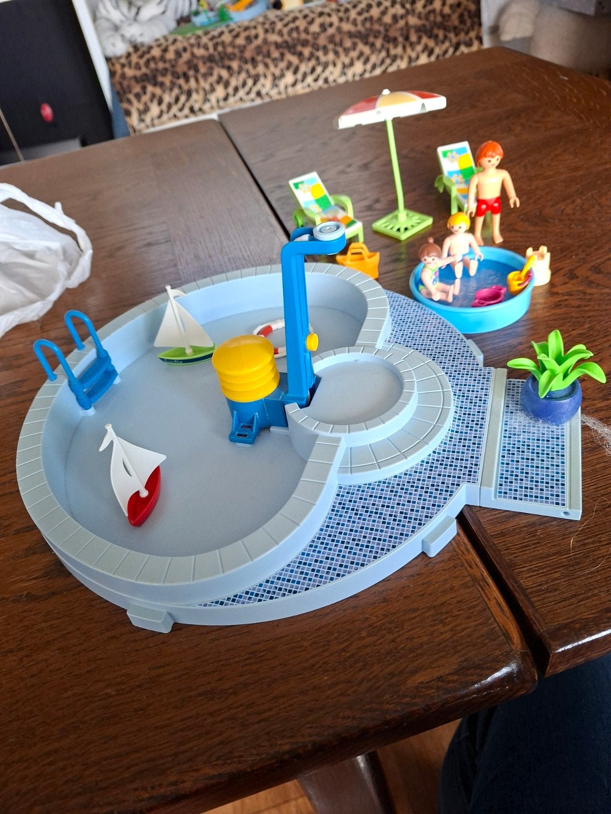 Playmobil zwembad met figuren en accessoires, Gebruikt, Complete set, Overige typen, Family fun