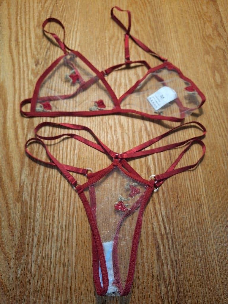 lingerie setje maat M, Kleding | Dames, Ondergoed en Lingerie, Verzenden, Rood, Setje