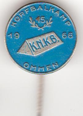 Ommen 1966 korfbalkamp 15/ Knkb vintage speld. dik metaal, Verzenden, Zo goed als nieuw, Overige onderwerpen