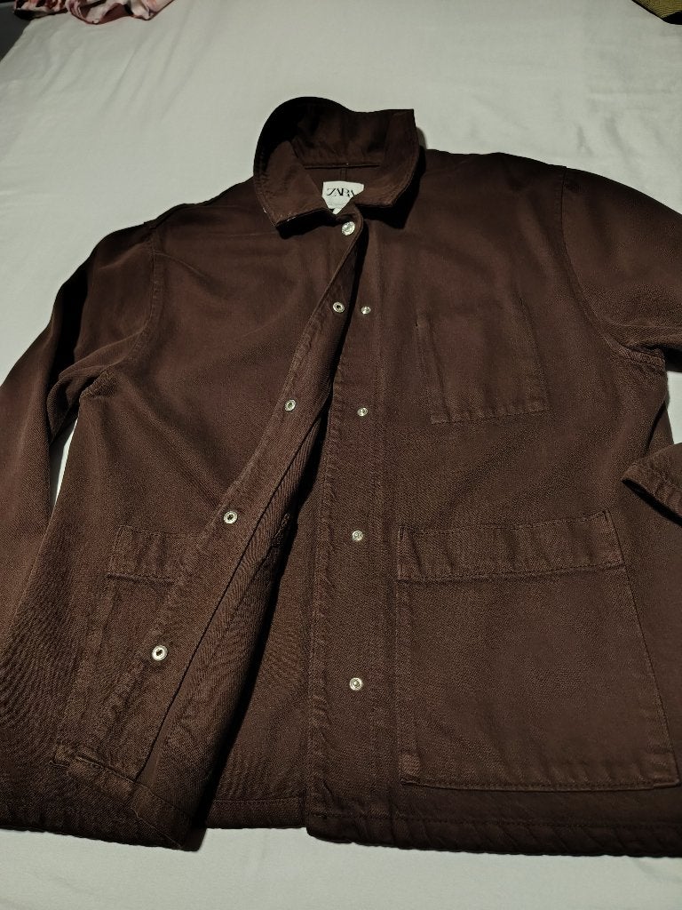 ZARA gave denim blazer XL, Bruin, Verzenden, Zara, Maat 46/48 (XL) of groter