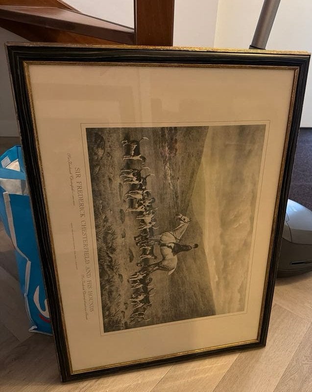 Klassieke ingelijste afbeelding met gouden rand, Dieren, Klassiek, Print, Papier
