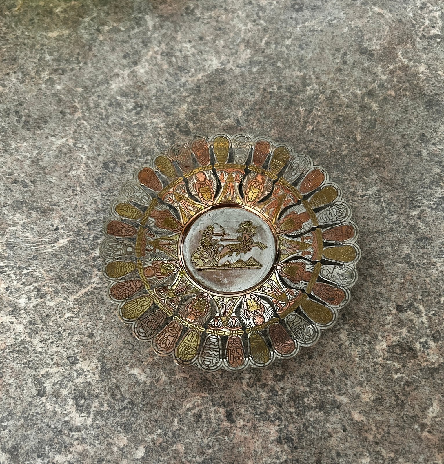 Vintage Egyptisch wandbord, Oosters, Meerkleurig, Ophalen of Verzenden, Zo goed als nieuw