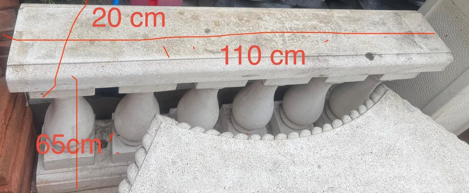 Betonnen Balustrade Element - 110x20x65 cm, Tuin en Terras, Ophalen, Gebruikt