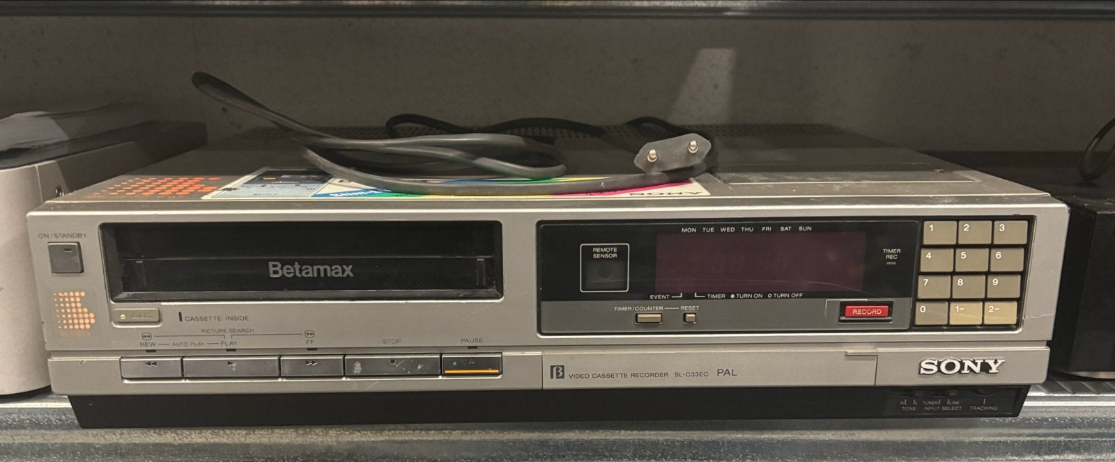 Sony SL-C33EC Betamax videorecorder Vintage PAL Speler, Ophalen of Verzenden, Gebruikt, Betamax-speler of -recorder