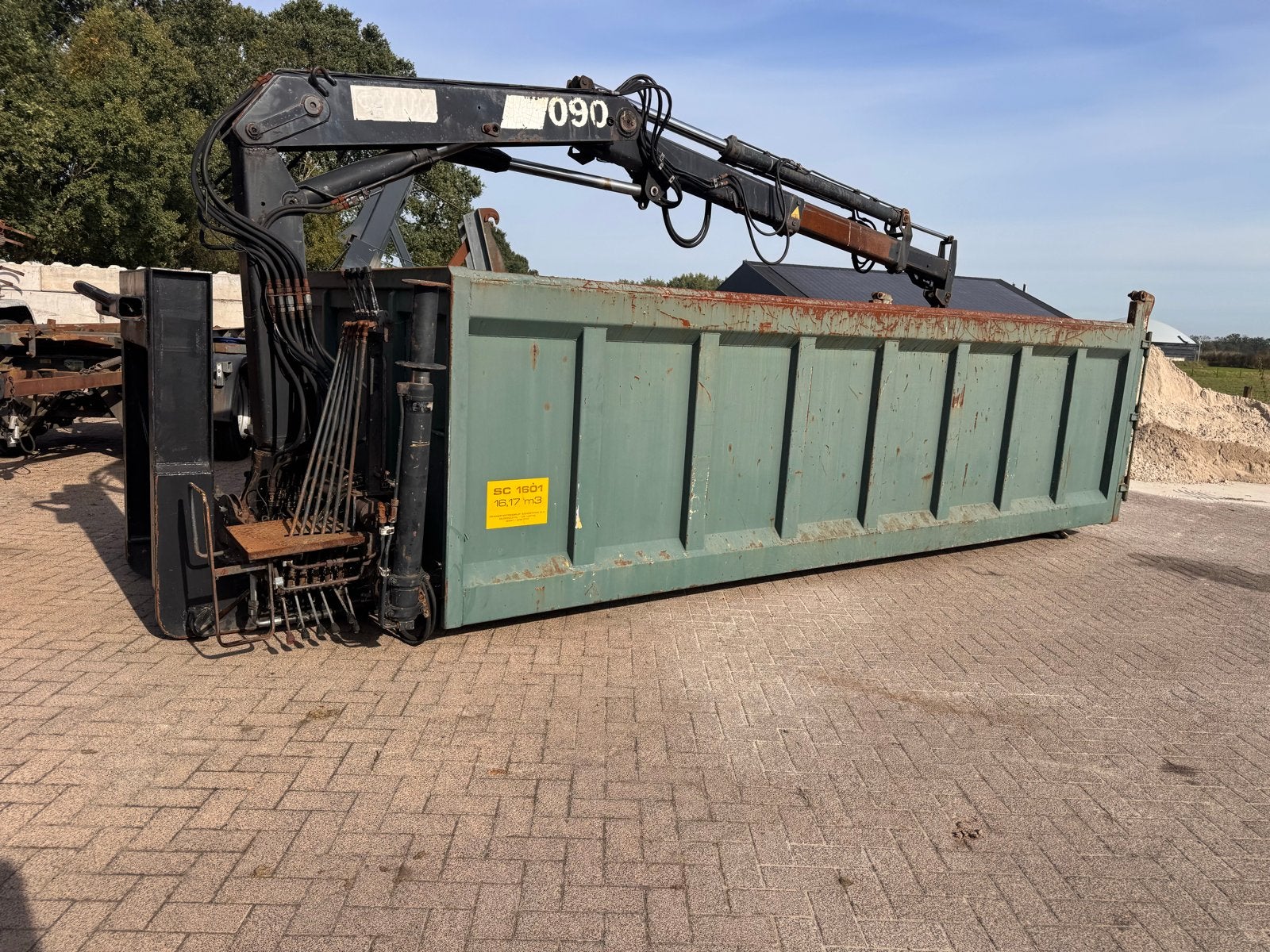 Haakarm container kabelsysteem  autolaadkraan, Ophalen, Kraan