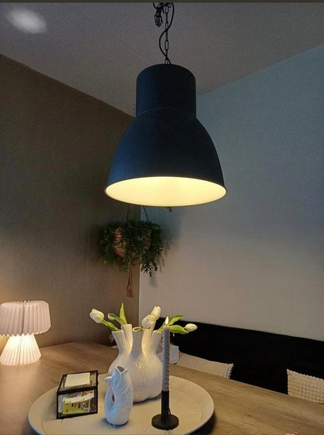 Moderne hanglamp - donkergrijs/antraciet, Ophalen, Gebruikt, Metaal, Modern, Industrieel