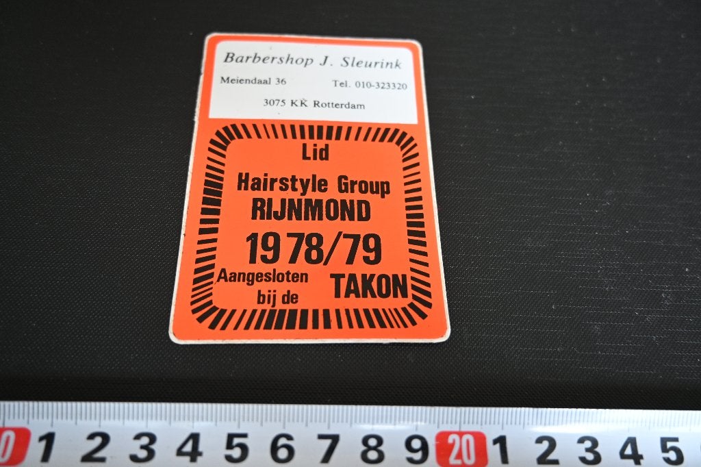 sticker Rotterdam Barbershop J. SLEURINK Meiendaal 36, Ophalen, Zo goed als nieuw