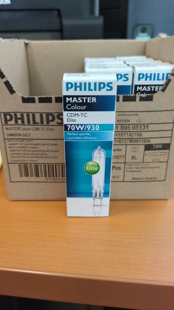 Voordeelpak 11 PhilipsMASTERColour G8.5 CDM-TC Elite 70W 930, Nieuw, Overige fittingen, Ophalen of Verzenden, Glas