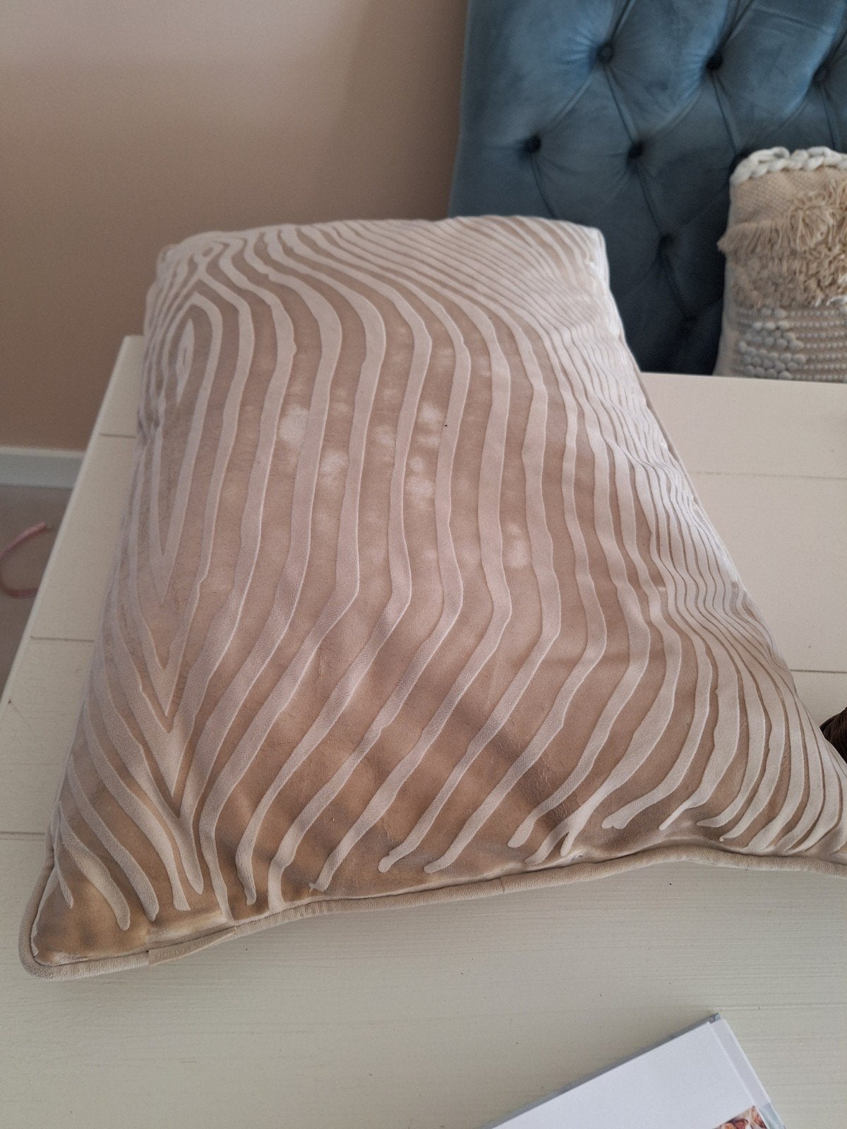 Riviera Maison kussen met vulling, Inclusief binnenkussen, Beige, Riviera Maison, Ophalen of Verzenden