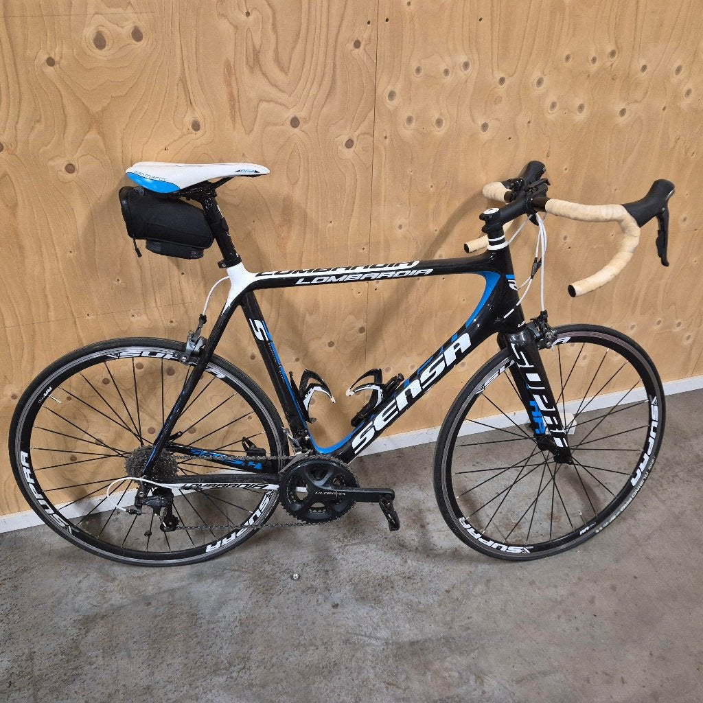 Sensa Lombardia carbon racefiets zwart/blauw/wit, Fietsen en Brommers, 28 inch, Gebruikt, Carbon, Meer dan 20 versnellingen