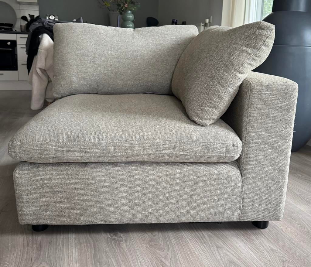 Zgan taupe kleurig bankje, zitelement 100x100, Ophalen, Minder dan 75 cm, Tweepersoons, Zo goed als nieuw