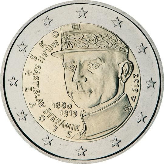 2 euro Slowakije 2019 - Milan Rastislav Stefanik (UNC), Ophalen of Verzenden, Slowakije, 2 euro, Losse munt