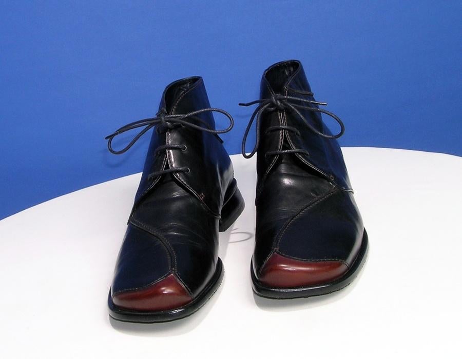 Zwart-bruin leren dames enkellaars, maat 39, Kleding | Dames, Schoenen, Ophalen, Nieuw, Overige kleuren