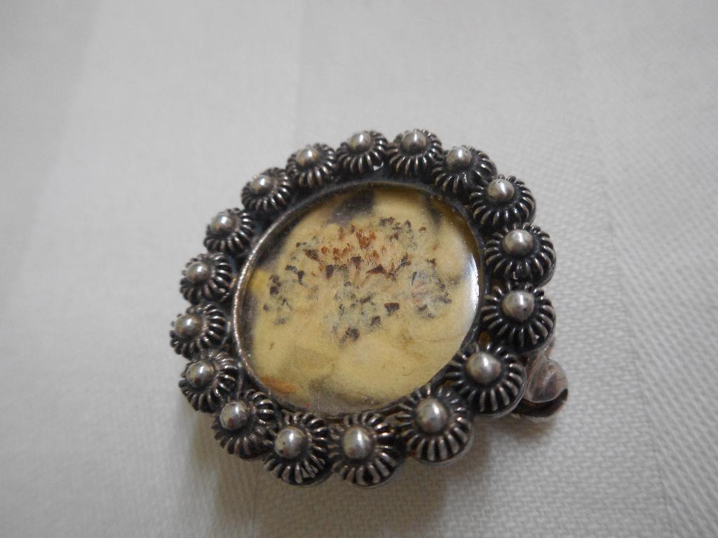 Zilveren antiek broche met echte edelweiss nr.462, Sieraden, Tassen en Uiterlijk, Antieke sieraden, Verzenden, Zilver, Broche