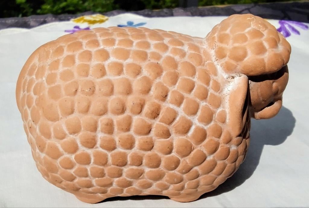 Keramiek schaapje - terracotta decoratie, Antiek en Kunst, Ophalen of Verzenden